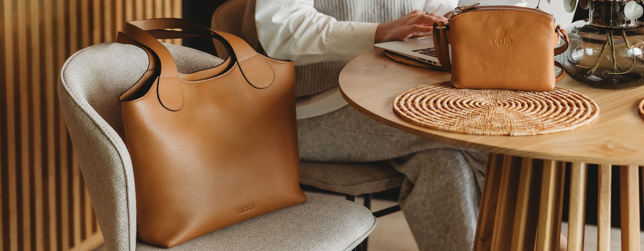 Utuan aitonahkaiset naisten työlaukut business