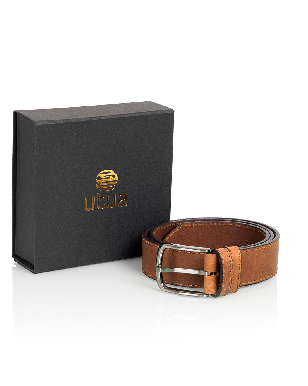 Nahkavyö 4 cm vaalean ruskea