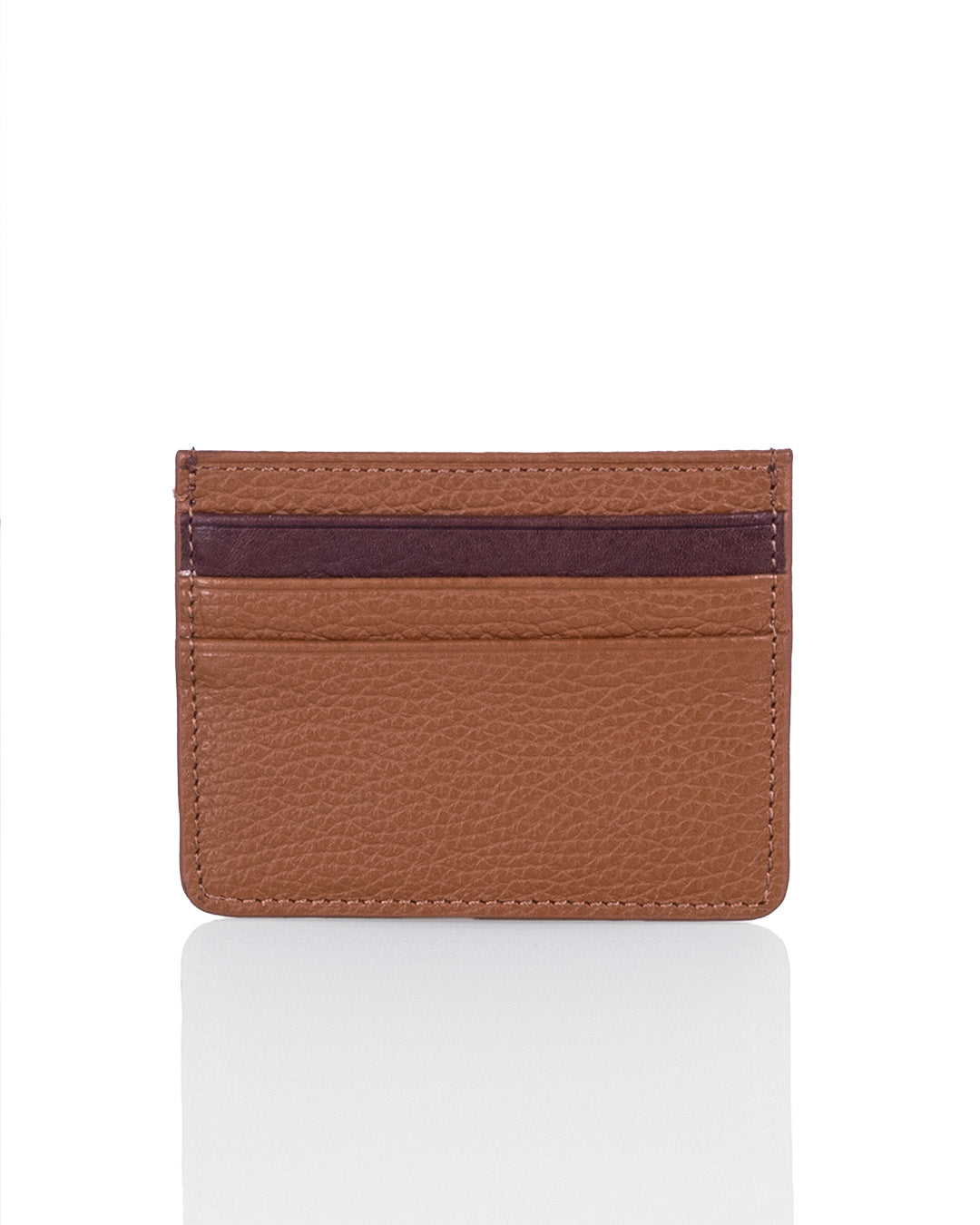 Nahkainen korttikotelo ruskea-tummanruskea