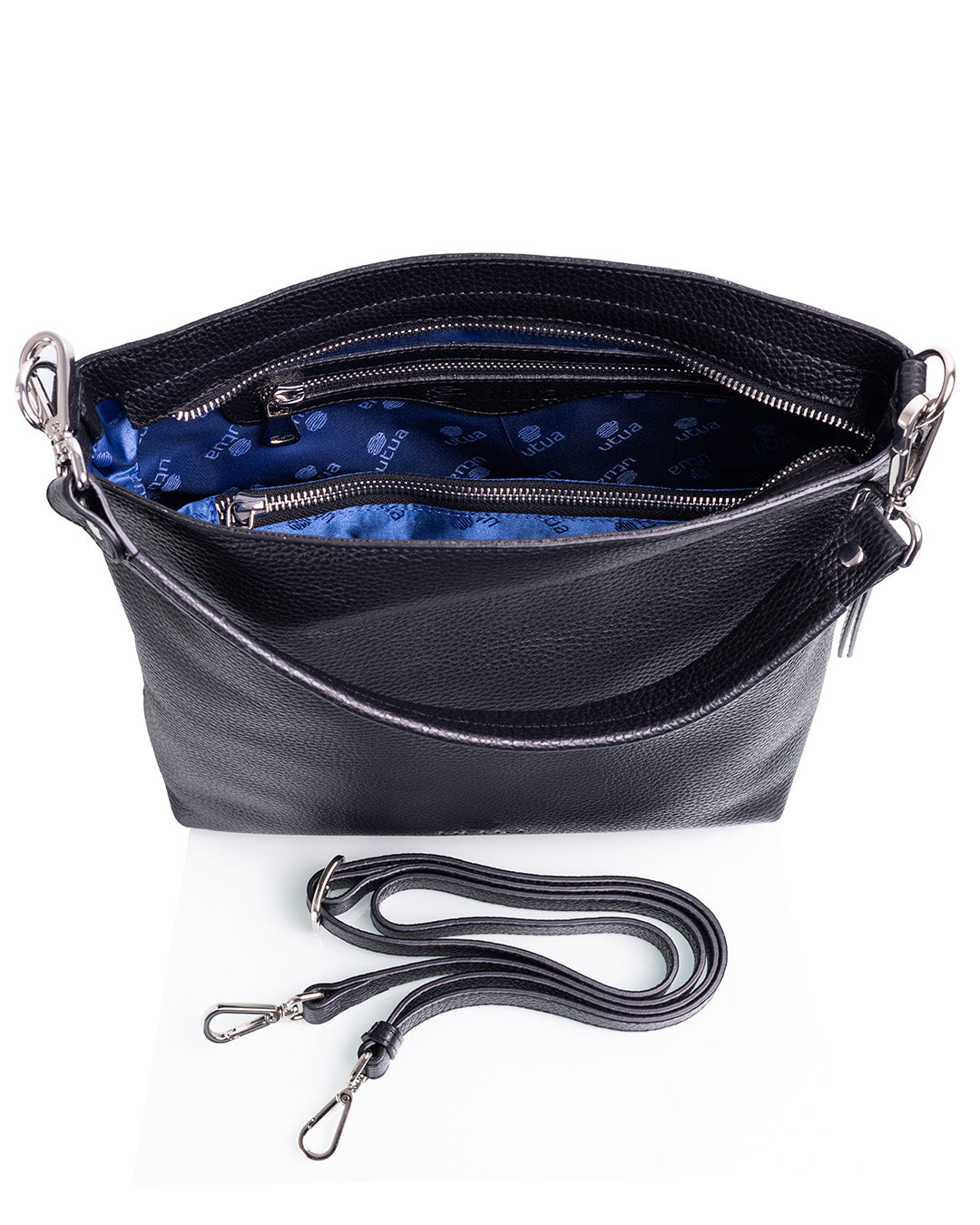 Borealis leather handbag, black