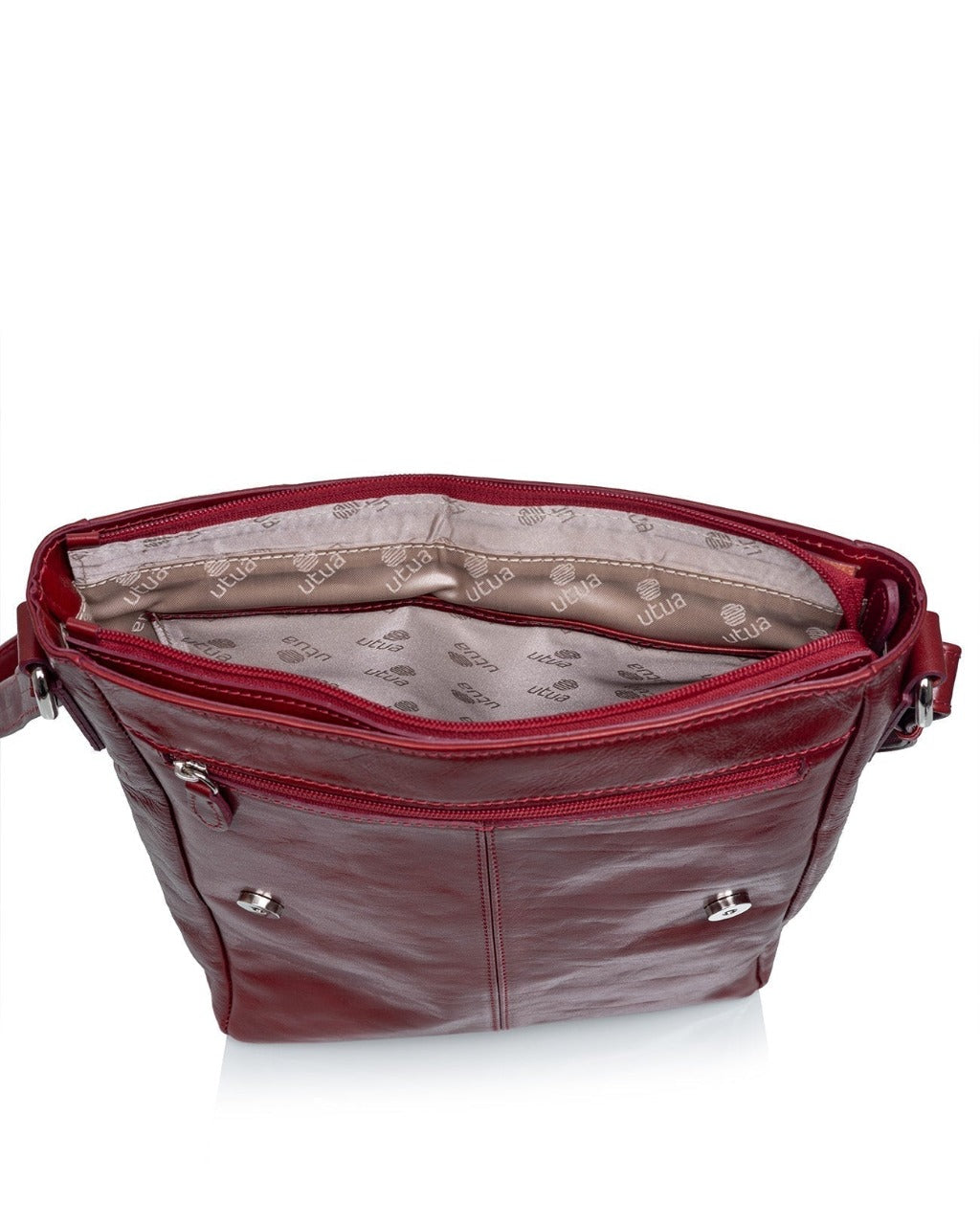 Zeus Exclusive vegetable-tanned leather shoulder bag red