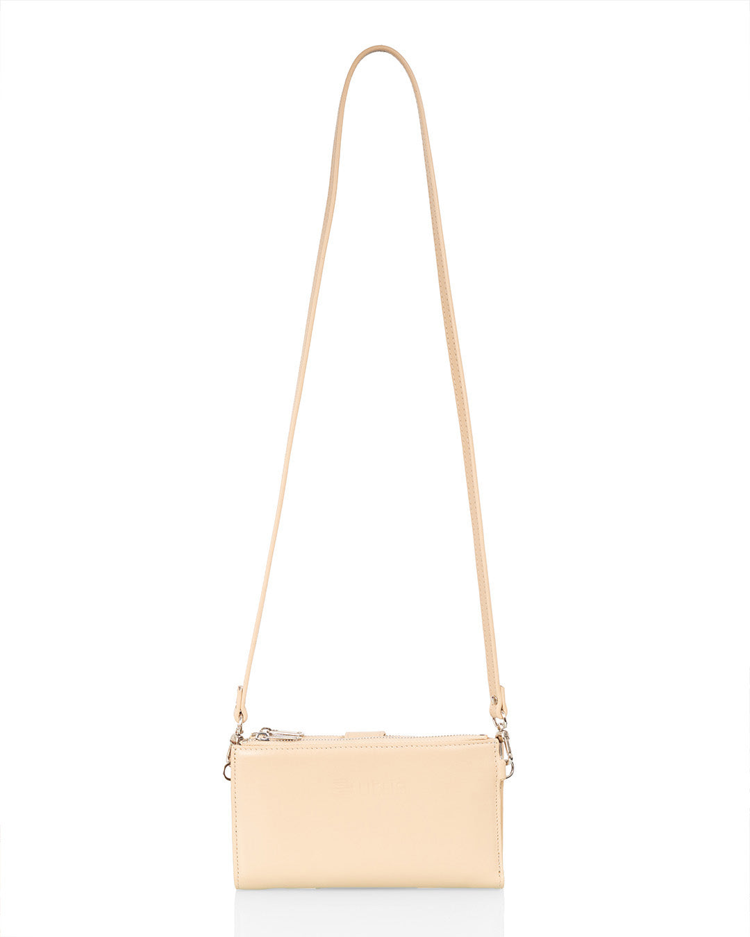 Kotimaisen Utuan nahkainen puhelinlompakko beige