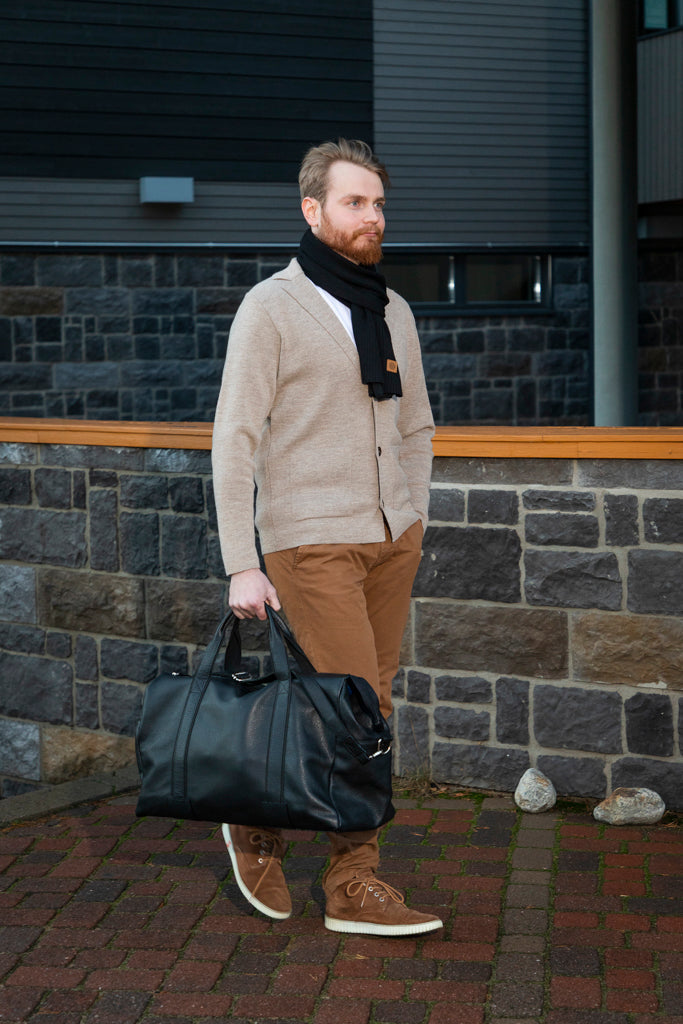 Weekender Exclusive leather weekend bag, brown.