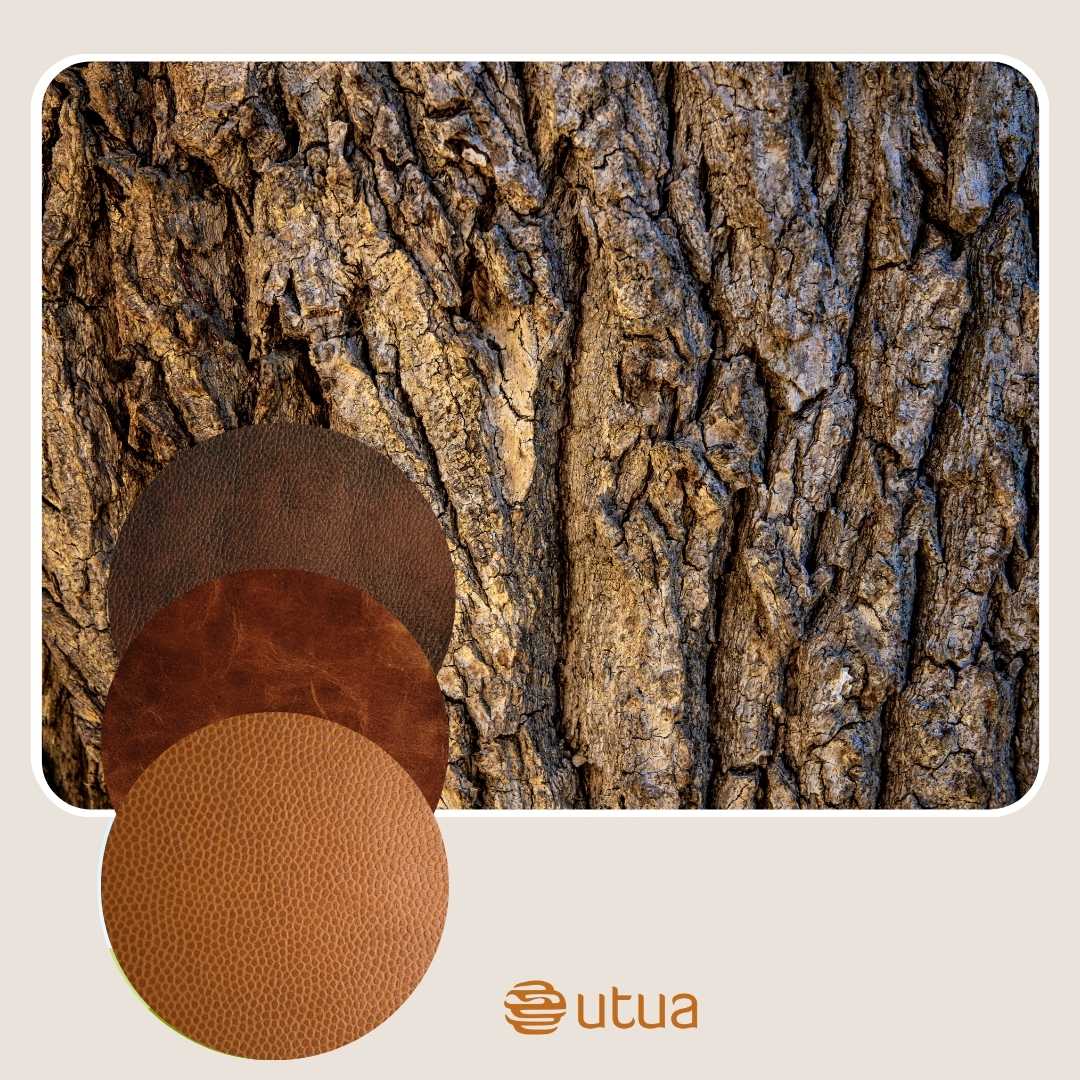 Ruskean eri sävyt näyttävät upeilta nahkalaukussa.