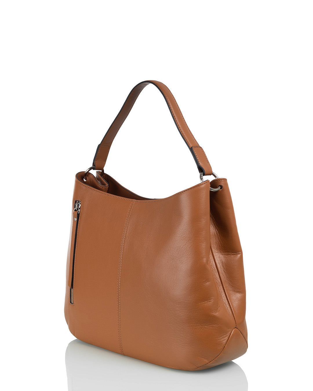 Afrodite leather handbag, brown