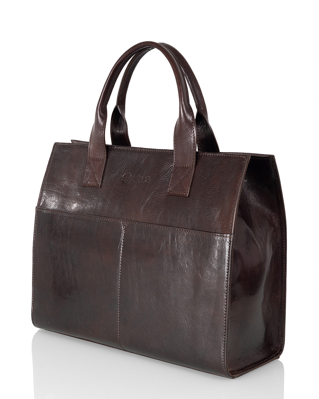 Ruskea kasviparkittu kasilaukku Utua Minerva Exclusive