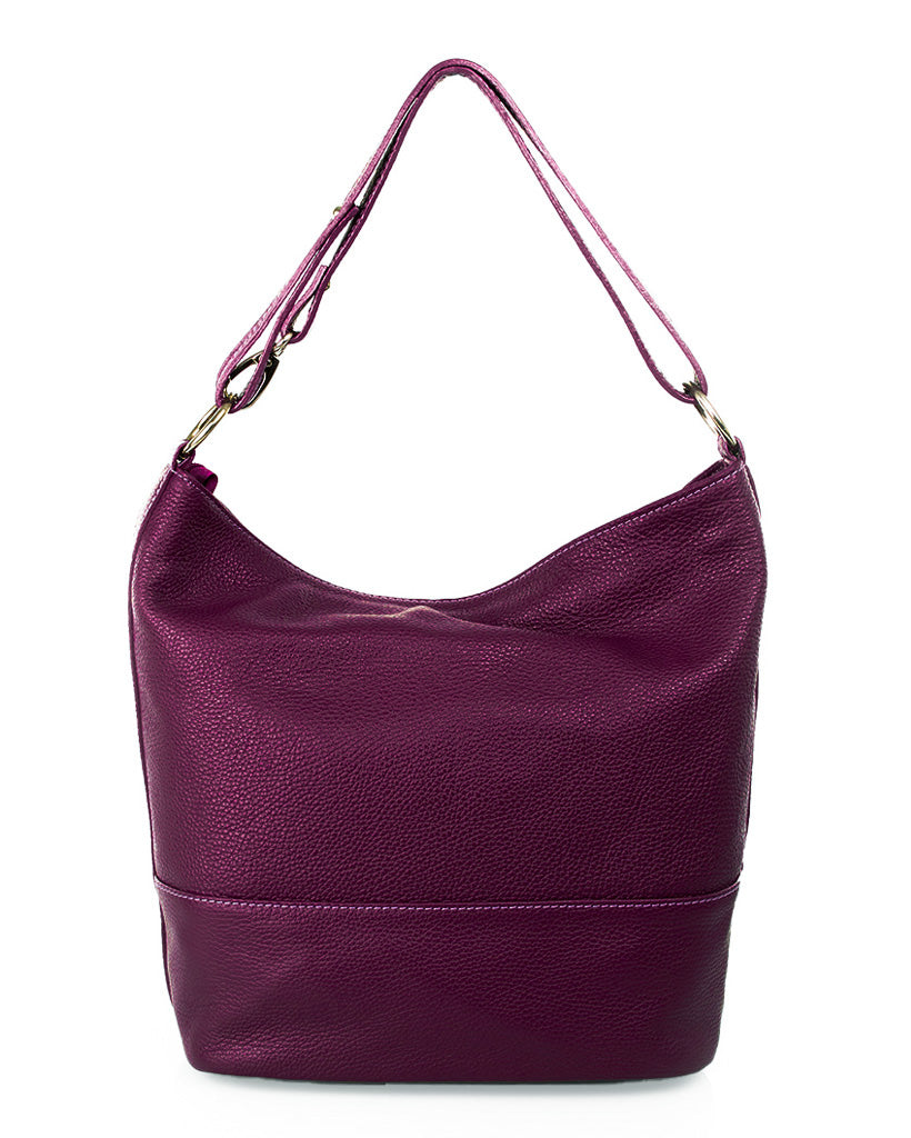 Roihu Exclusive leather shoulder bag, dark purple