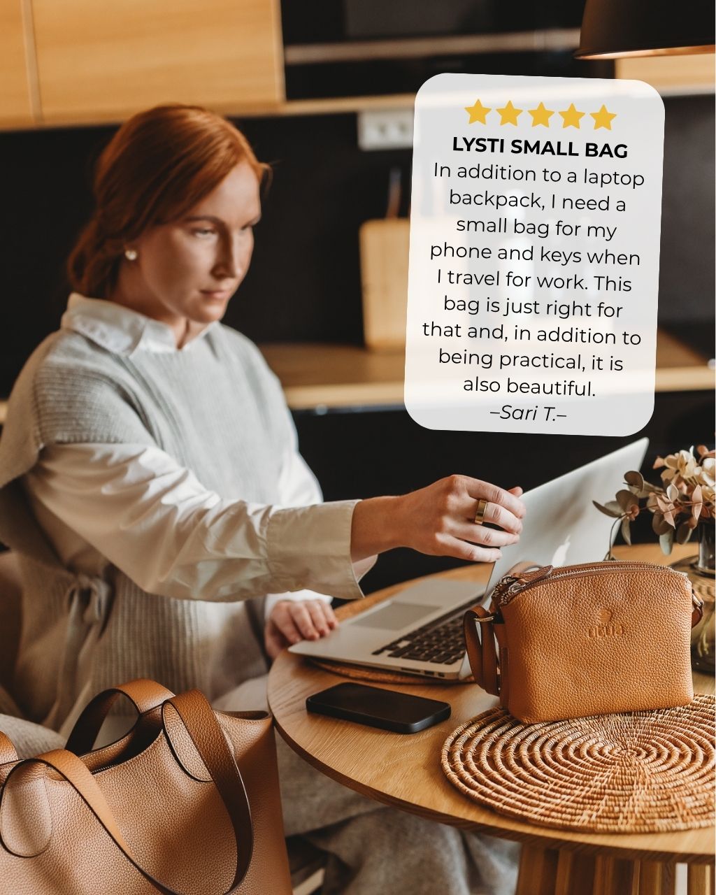 Lysti pikkulaukku ruskea