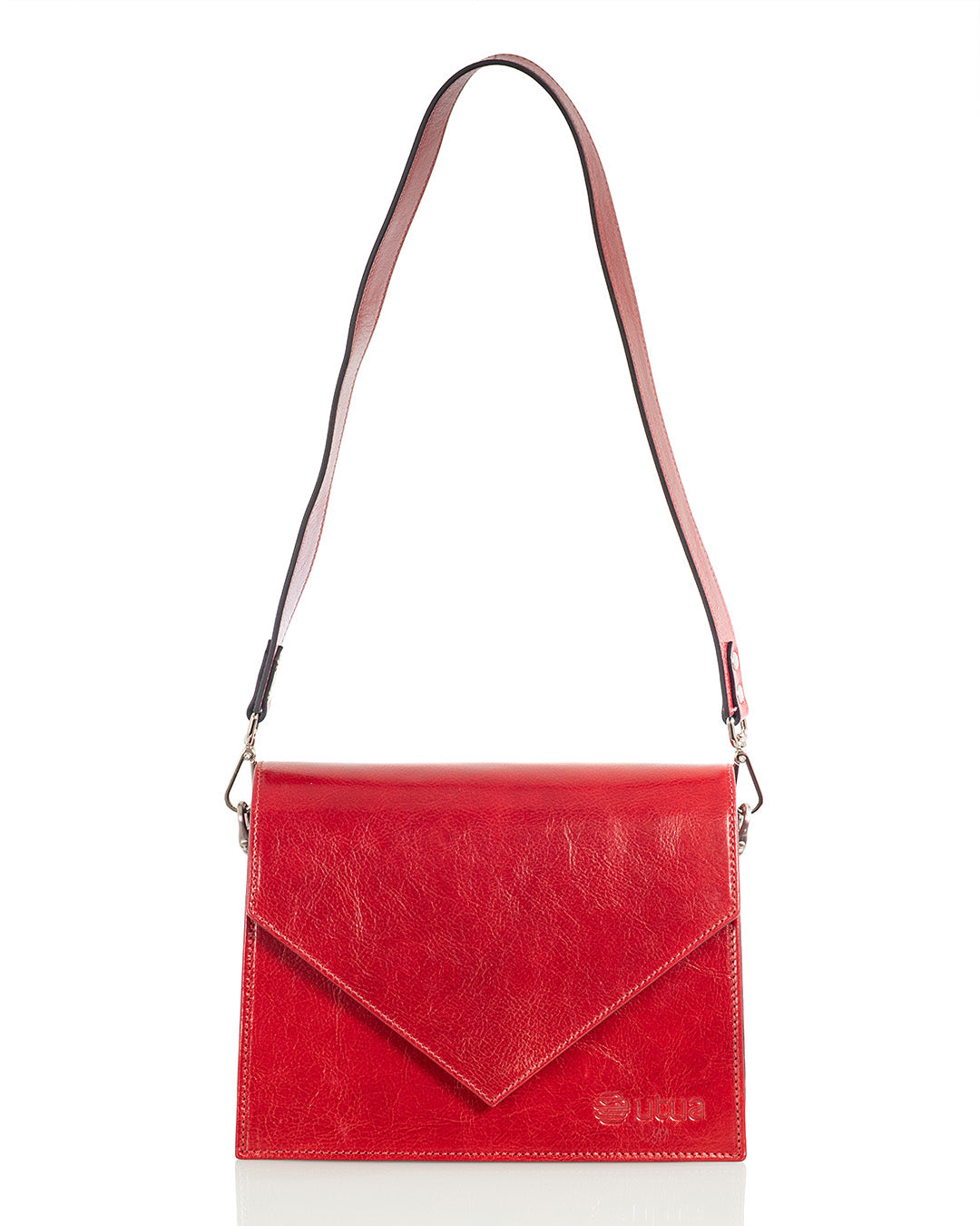 Utua skoga punainen kasviparkittu pikkulaukku