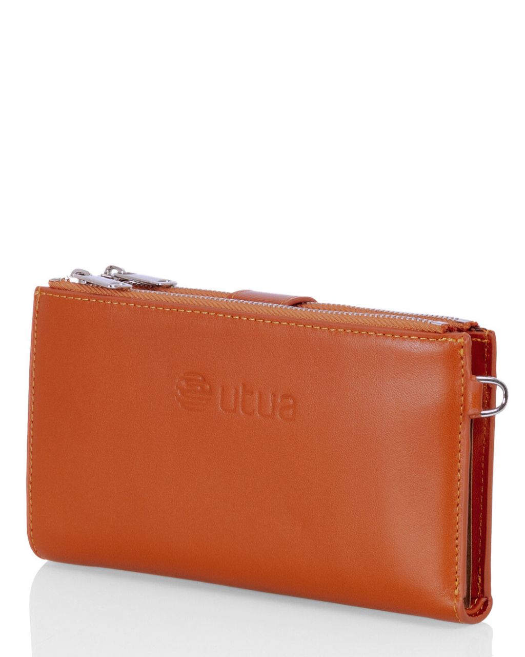 Utuan nahkainen puhelinlompakko oranssi