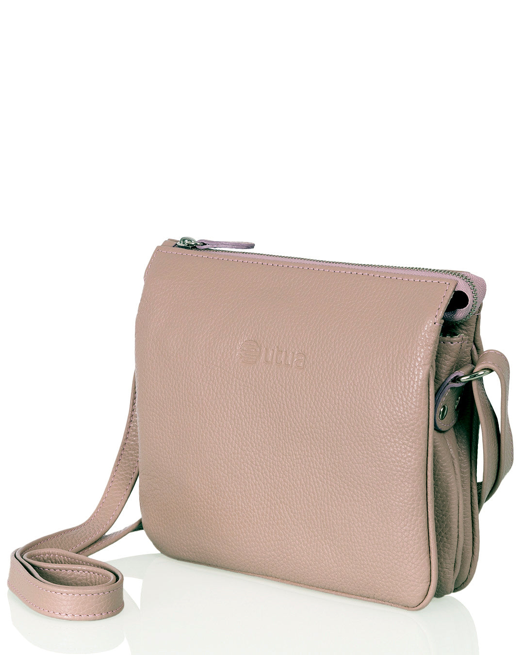 Kulo Exclusive leather shoulder bag, light pink.