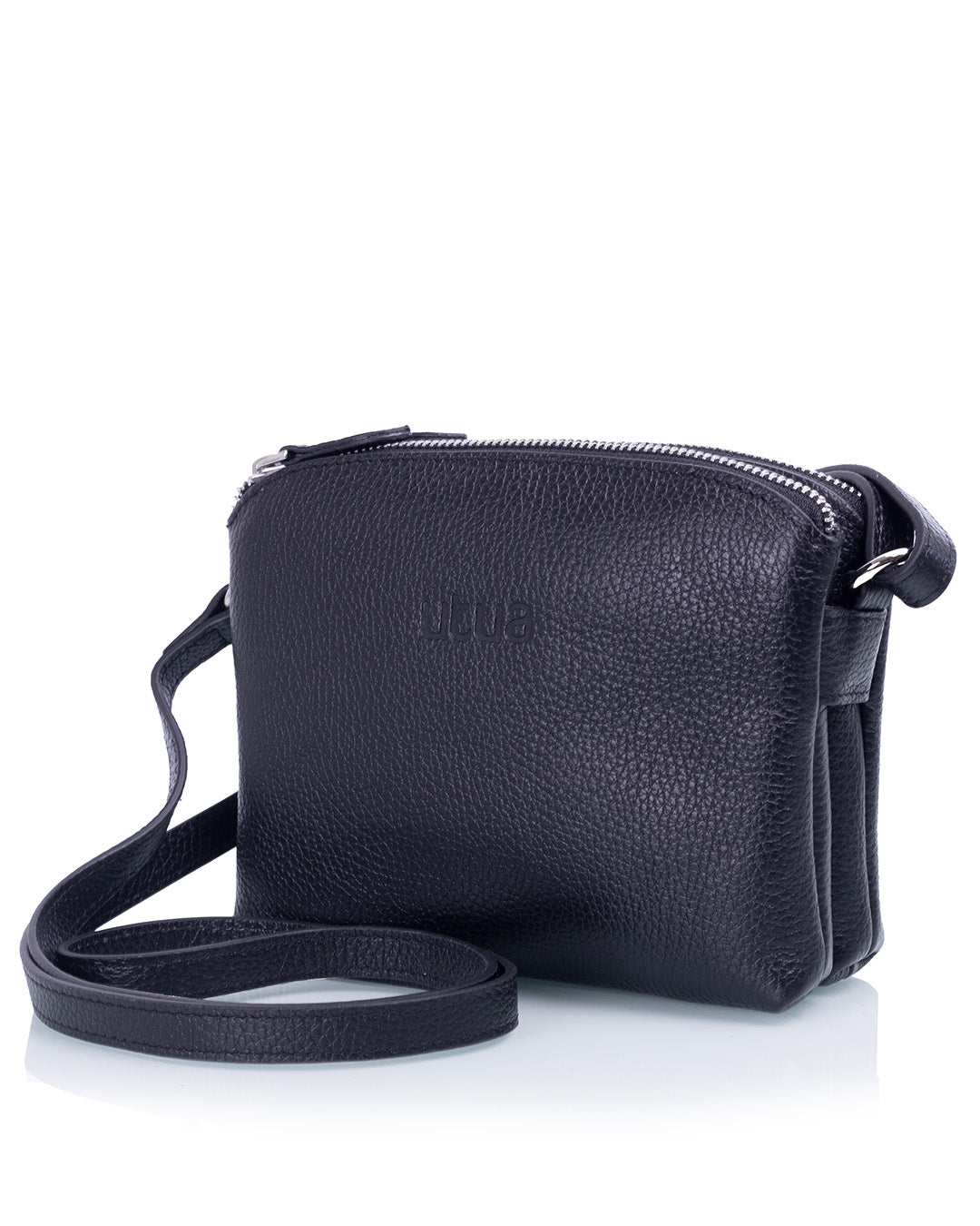 musta lysti pikkulaukku aitonahkainen utua sivulta