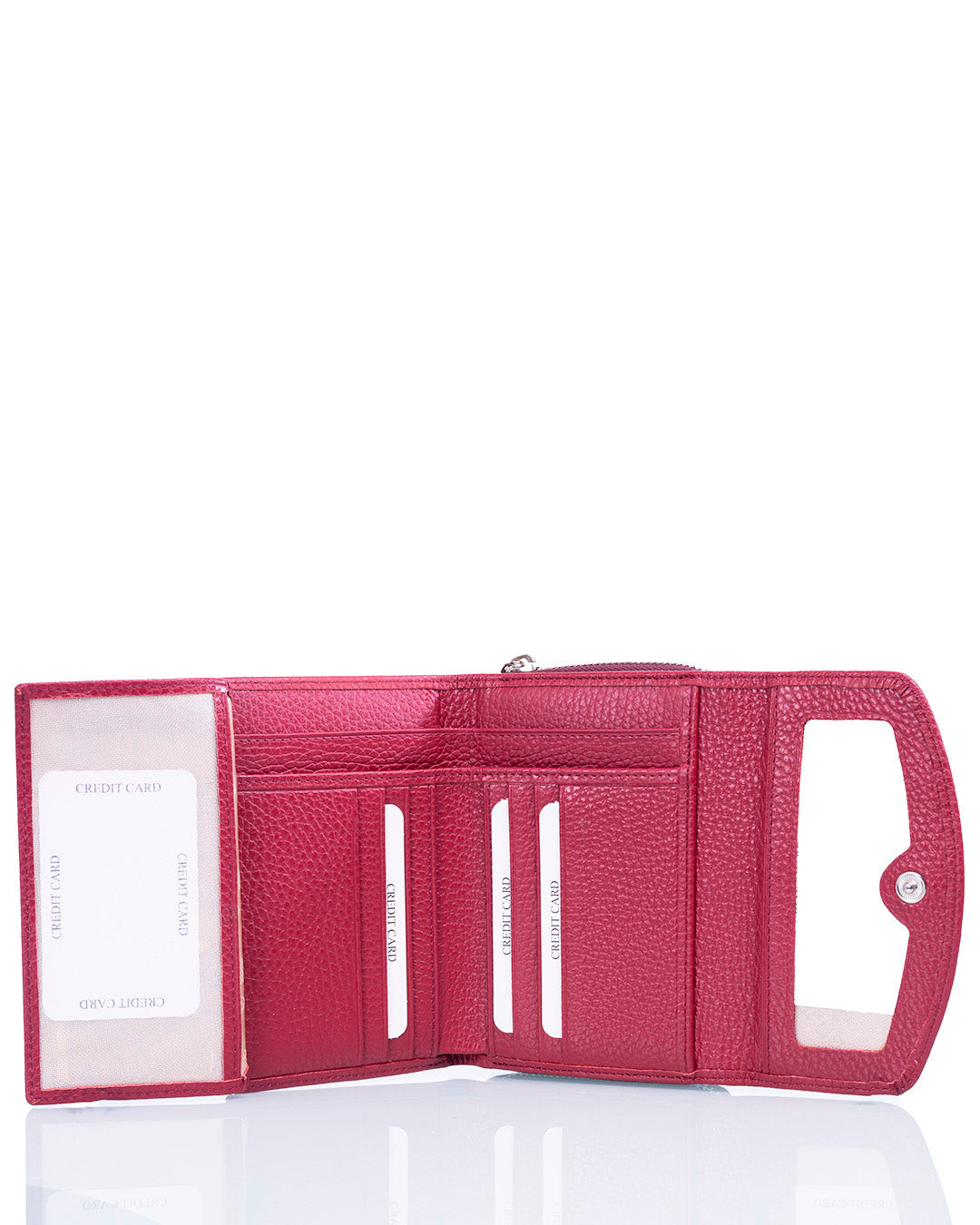 puolukan punainen katko nahka lompakko avoin