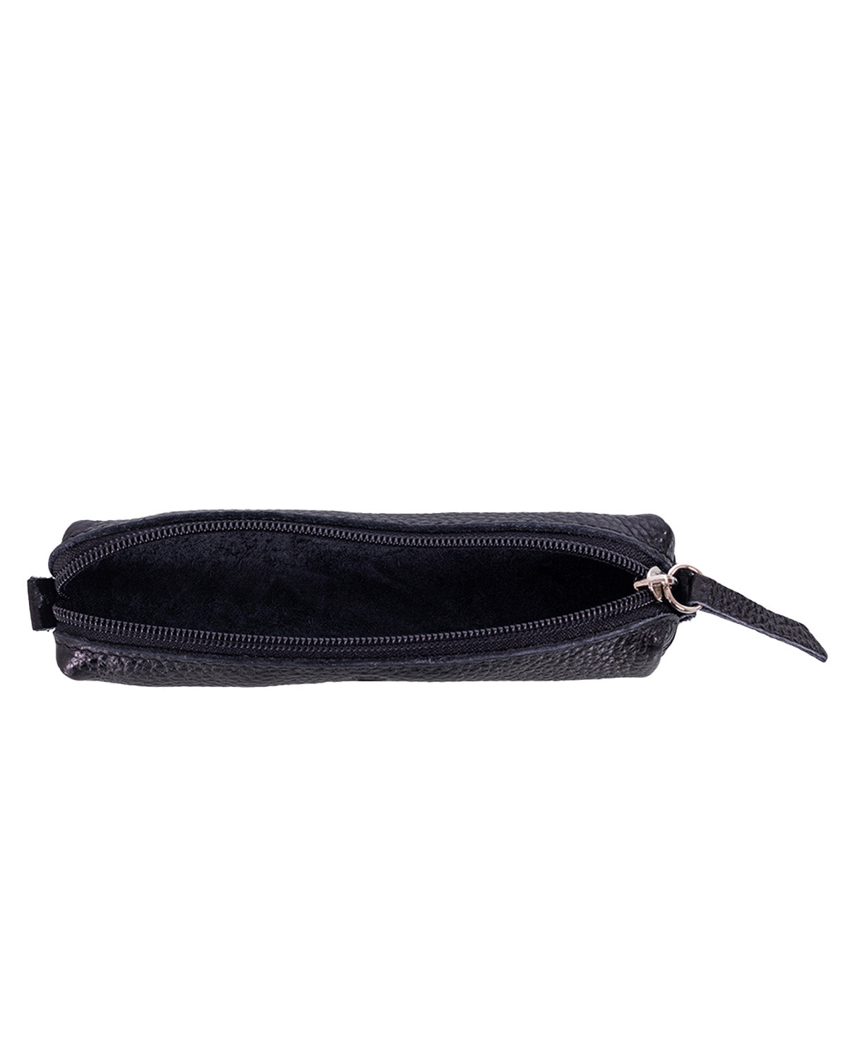 Leather pencil case, black.