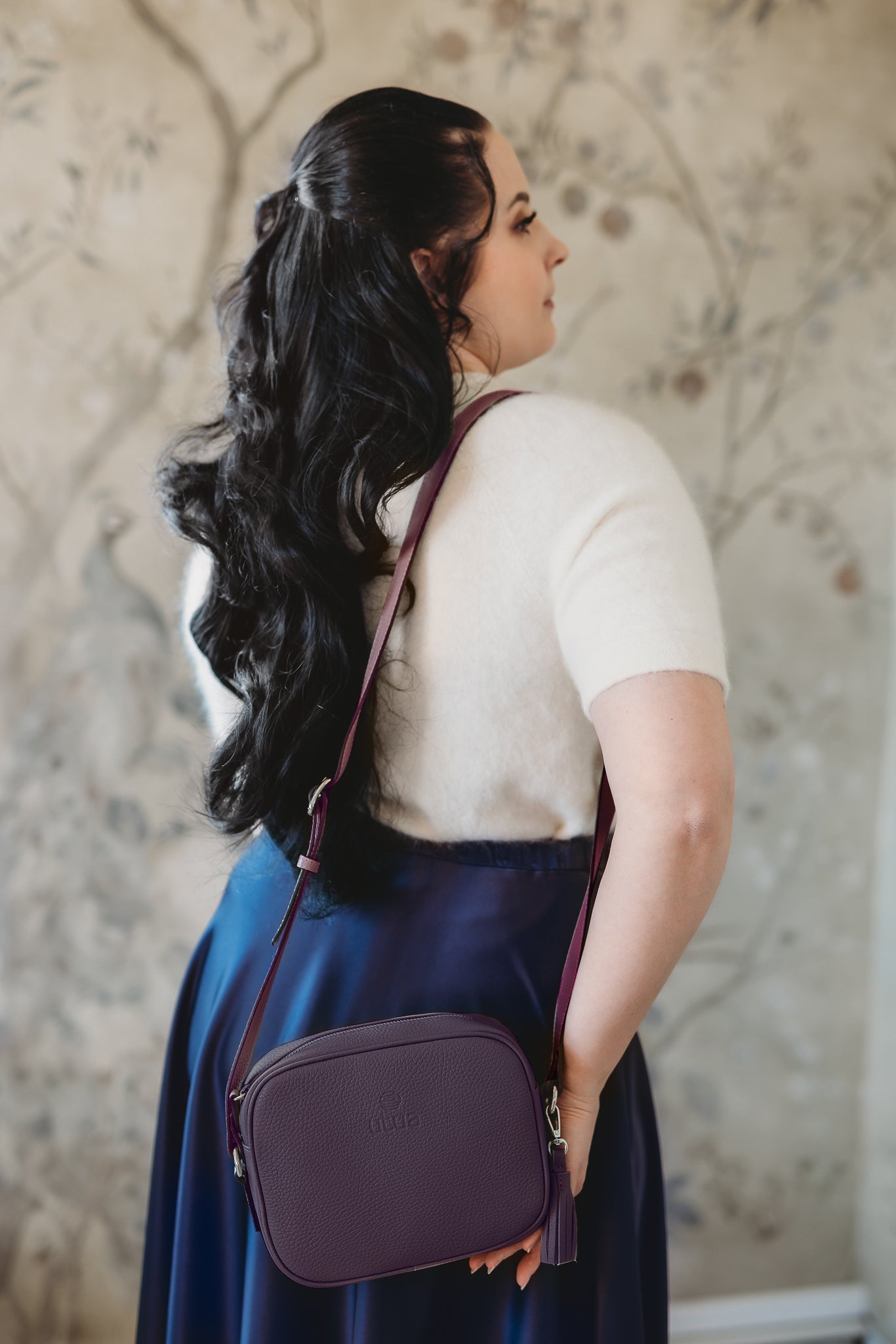 utua violetti espoo olkalaukku