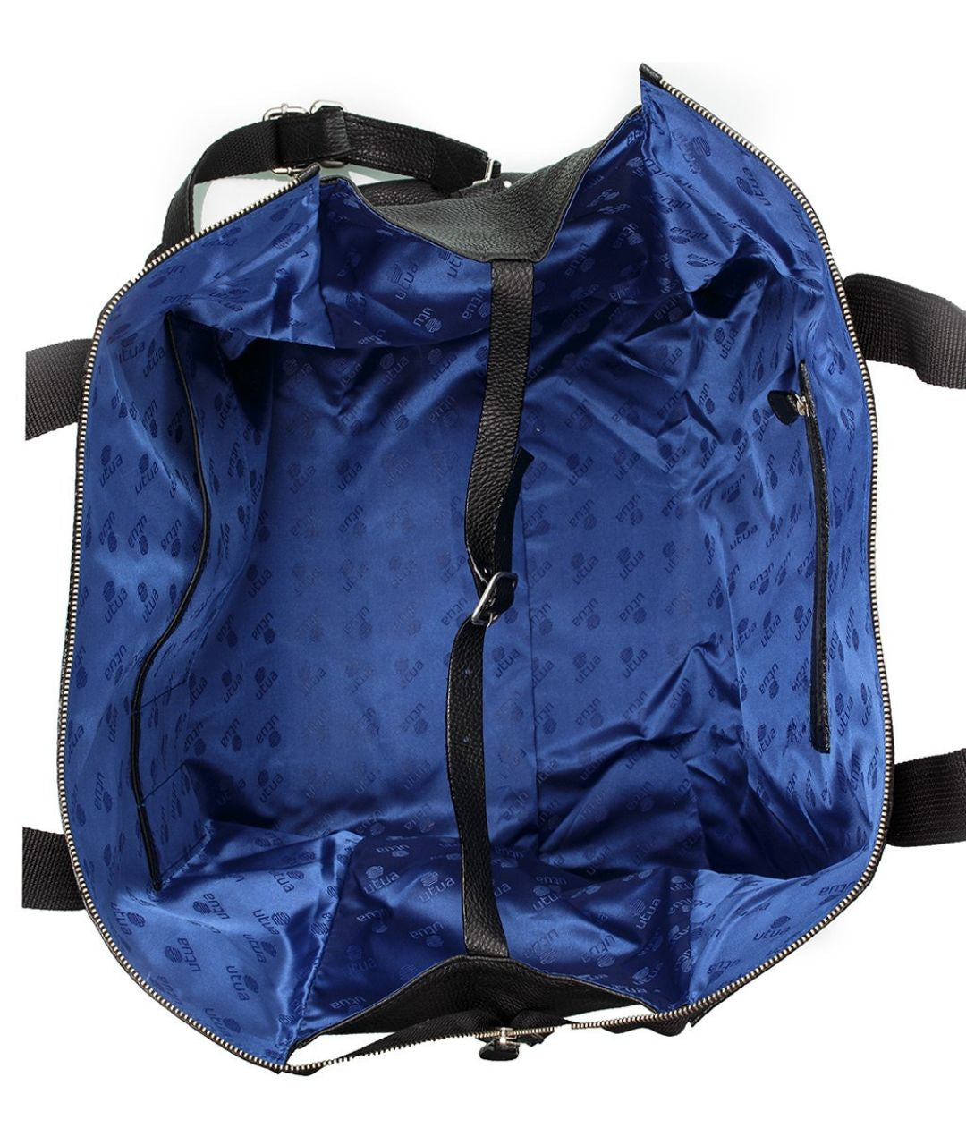 weekender utua musta viikonloppulaukku nahkaa sisalta