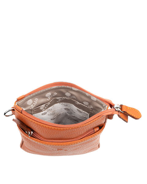 Santra leather phone bag, orange