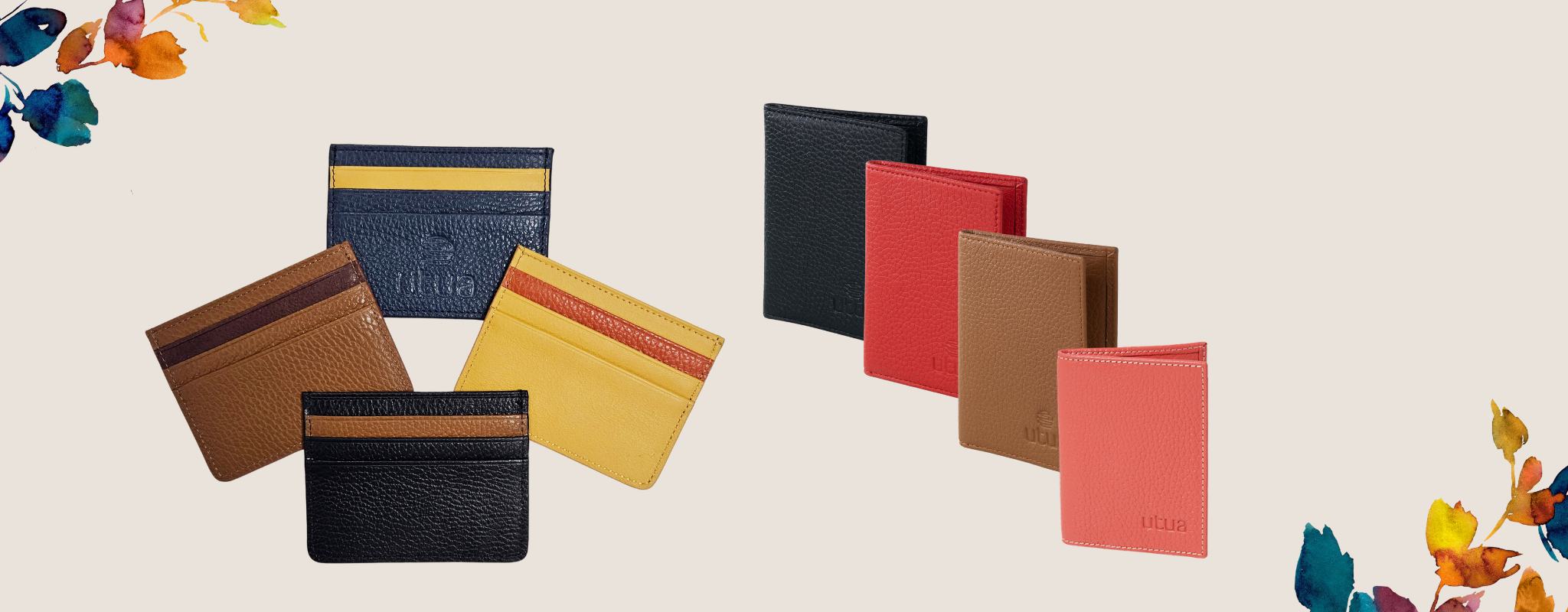 Utuan aitonahkaiset korttikotelot