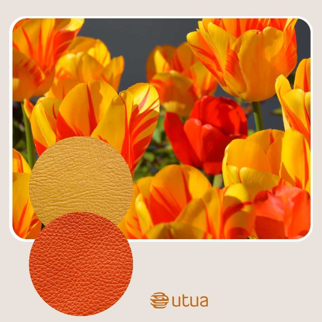 Keltainen ja oranssi ovat upeita värejä nahkalaukussa.