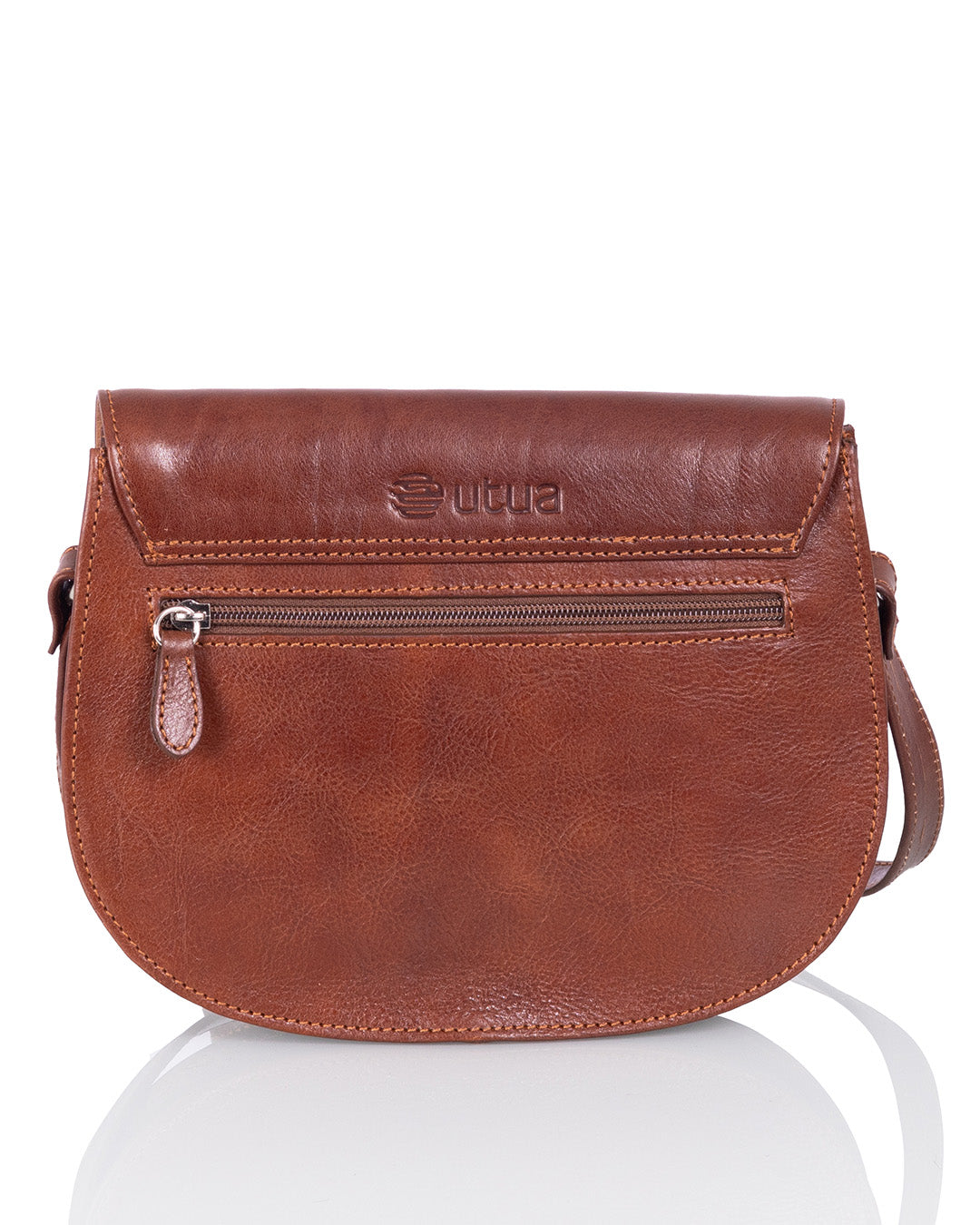 Laadukas Utua Visby Exclusive kasviparkittu olkalaukku keskiruskea