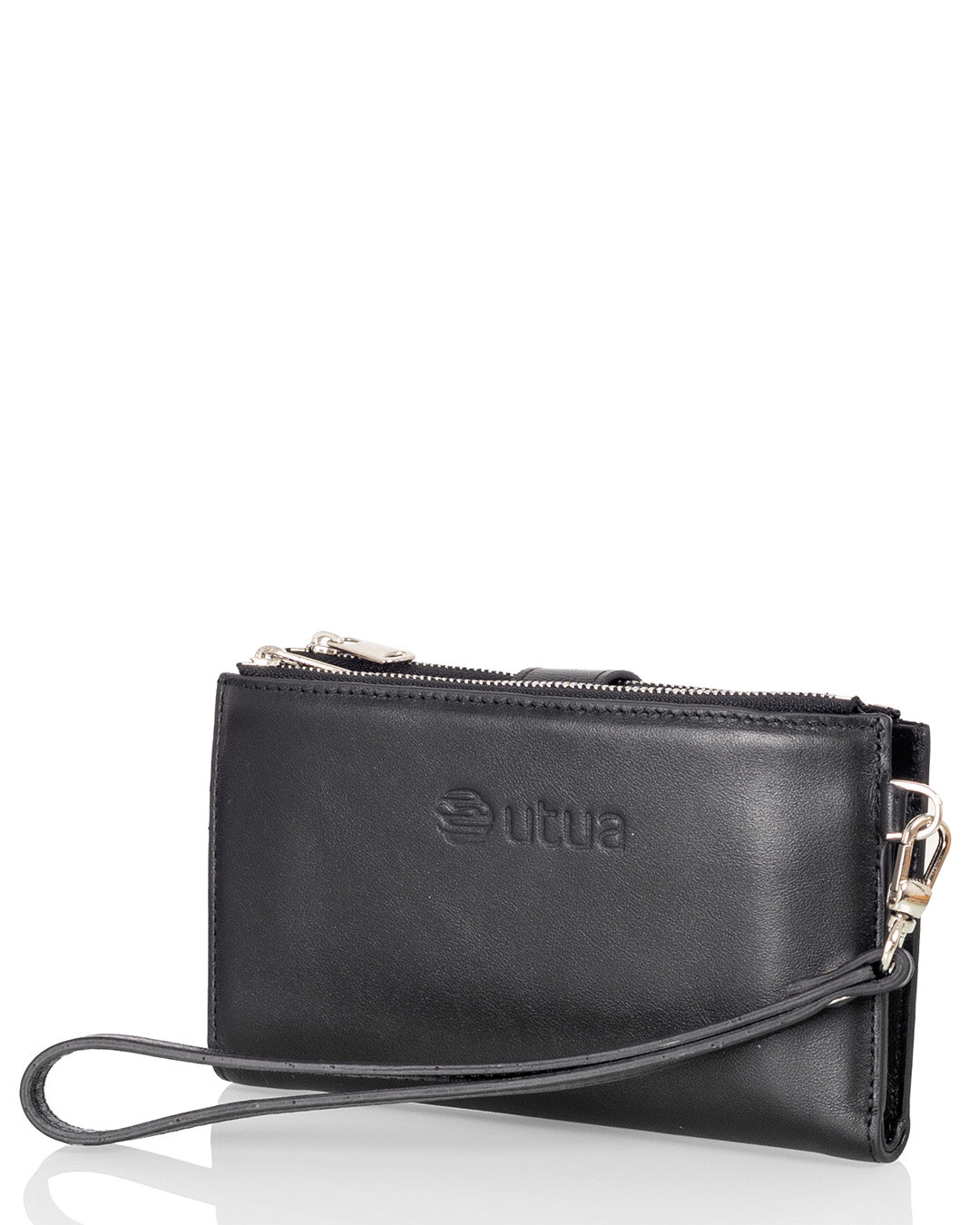 Nahkainen puhelinlompakko musta