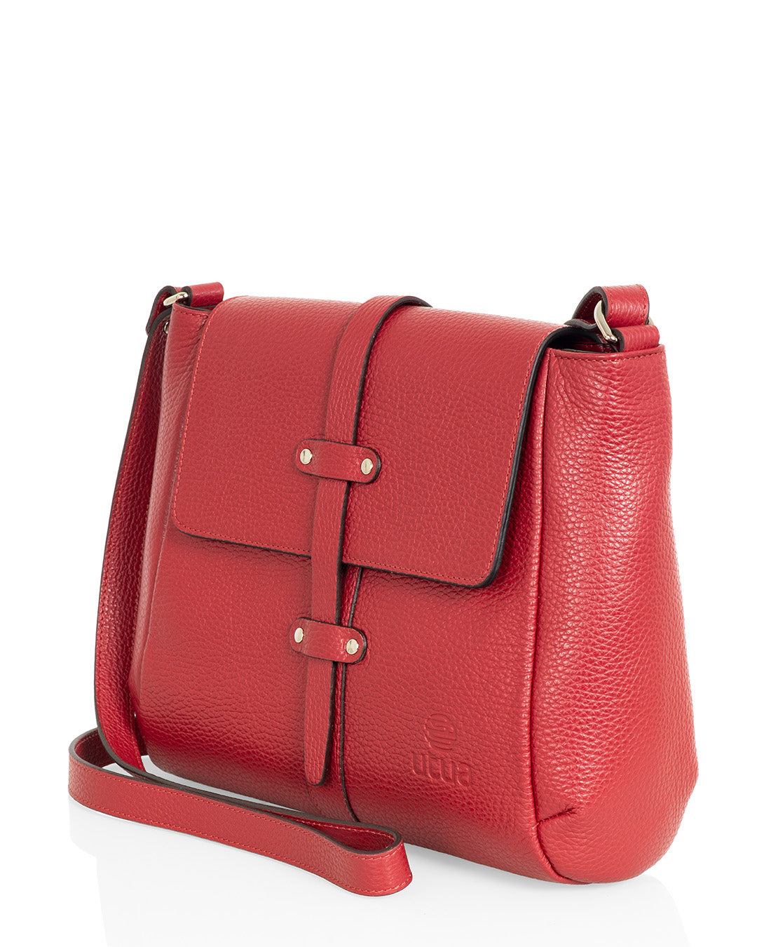 Nahkainen-olkalaukku-Utua-Tasku-puolukan-punainen