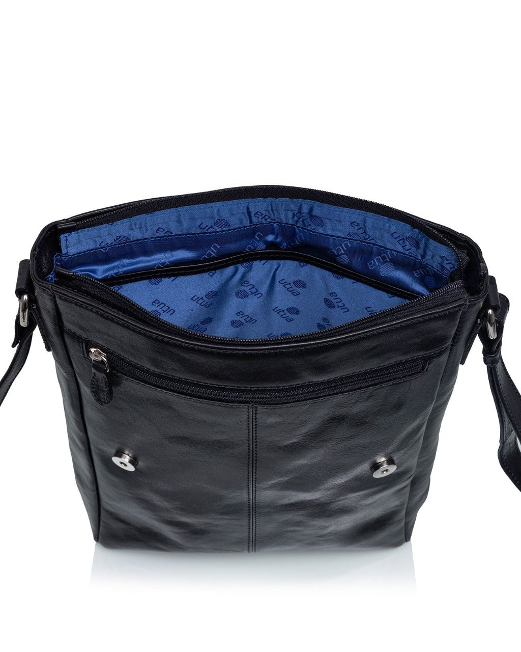 Zeus Exclusive kasviparkittu olkalaukku musta