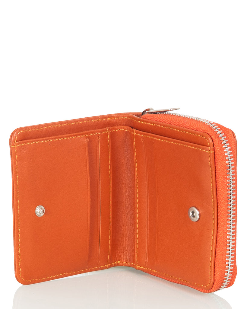 Orange leather wallet Siro by Utua