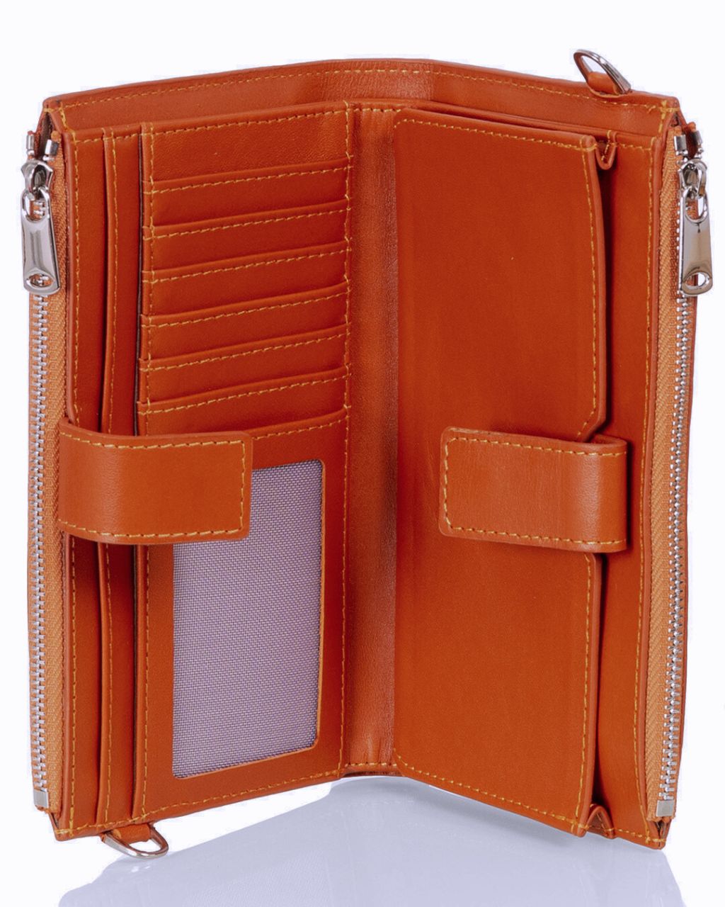 Oranssi nahkainen puhelinlompakko Utua