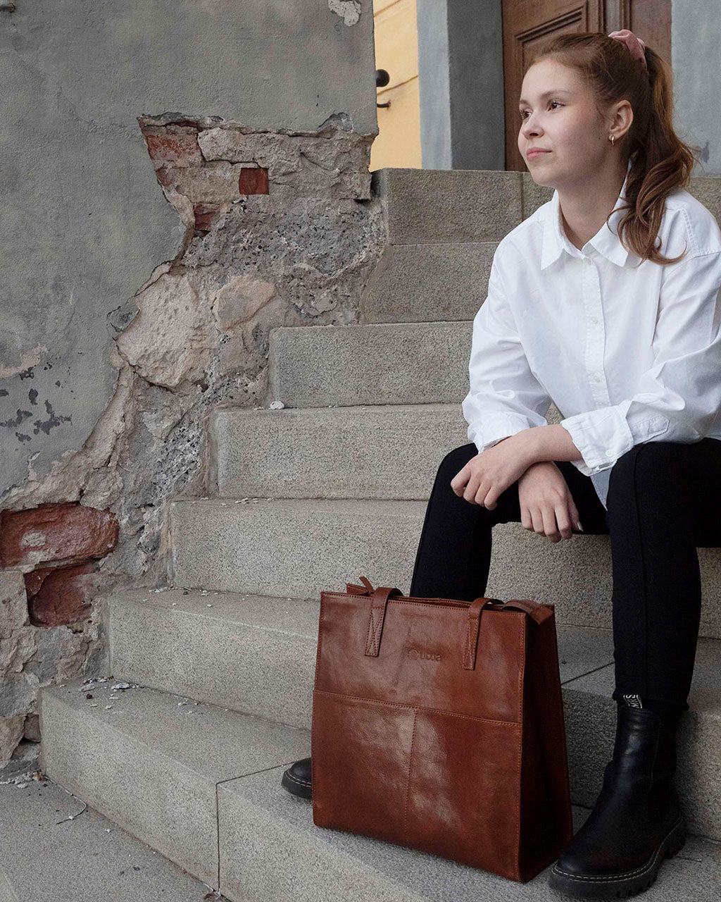 Hermione Exclusive kasviparkittu shopperi keski ruskea