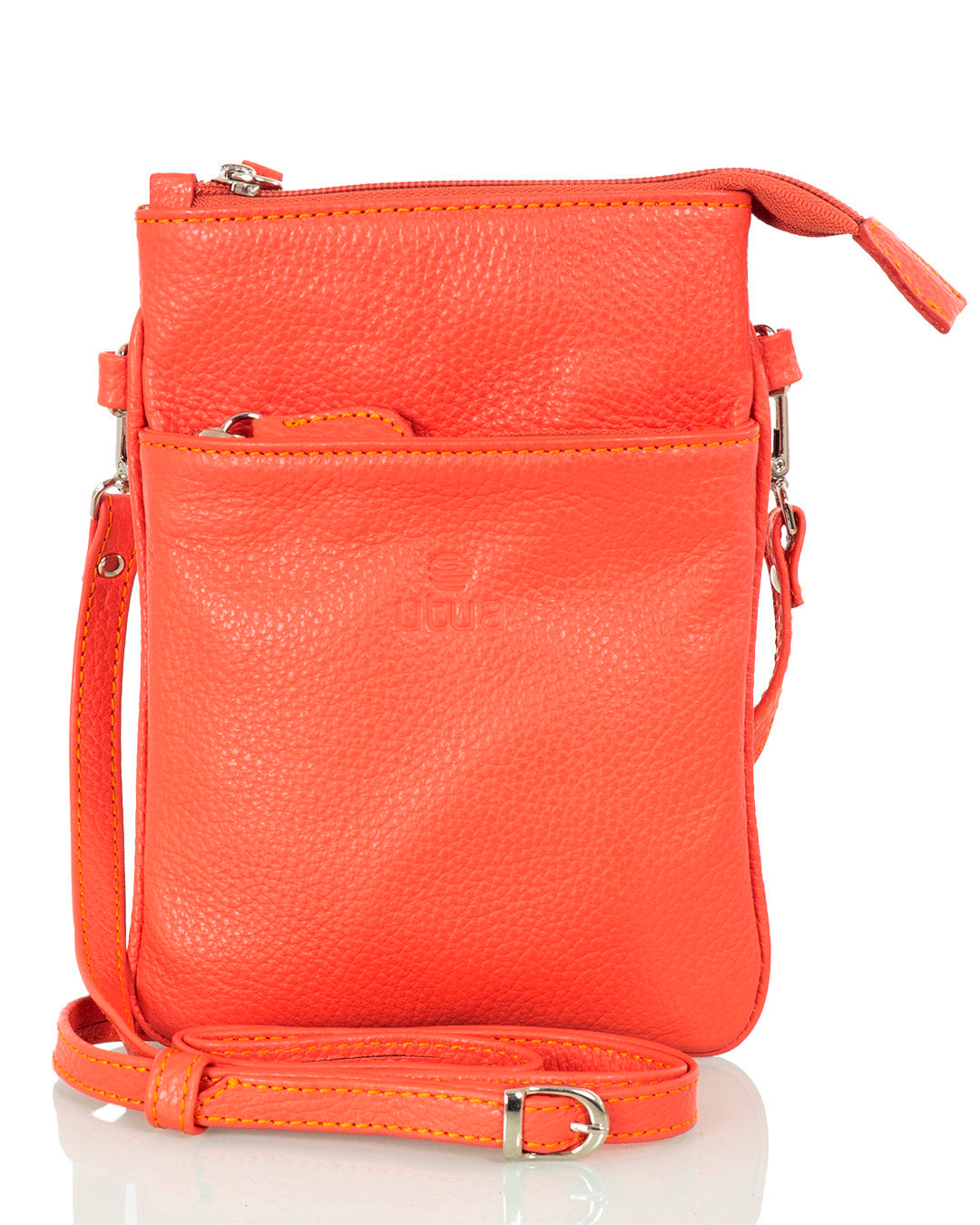 Santra nahkainen puhelinlaukku koralli utua