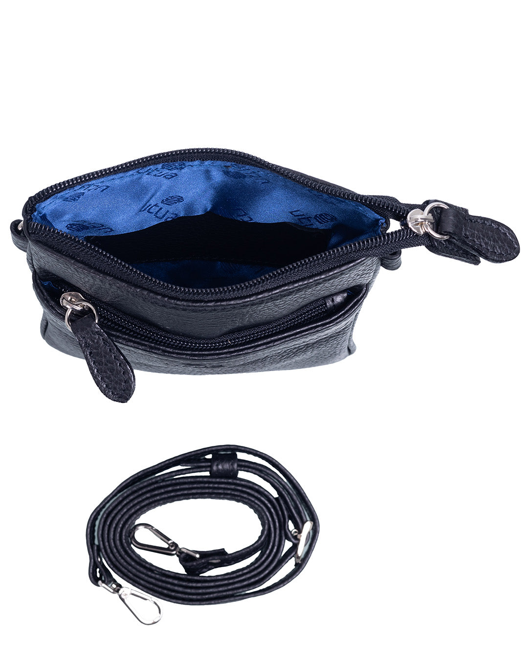 Utuan-musta-Santra-puhelinlaukku-nahkaa