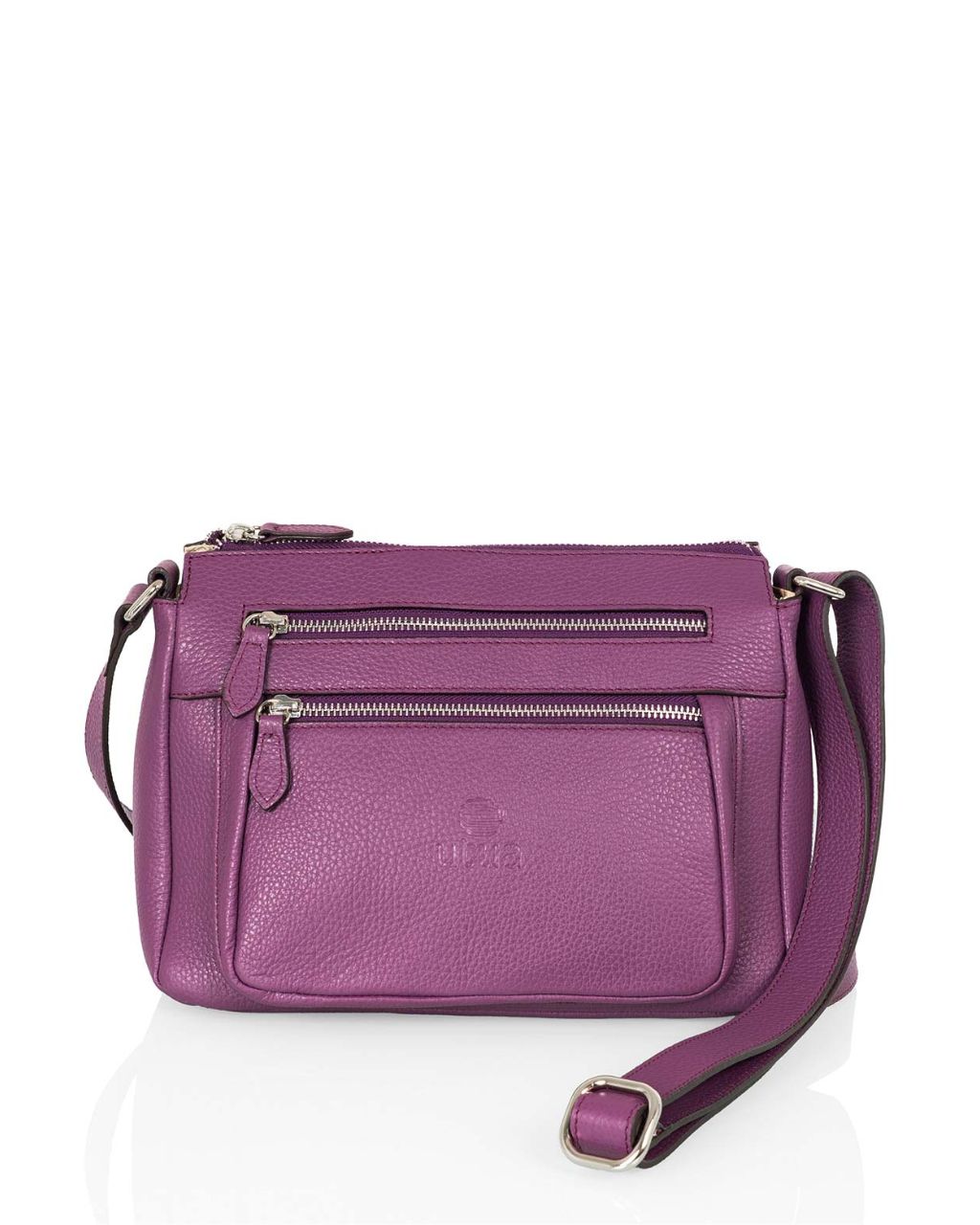 Hestia leather shoulder bag, dark purple