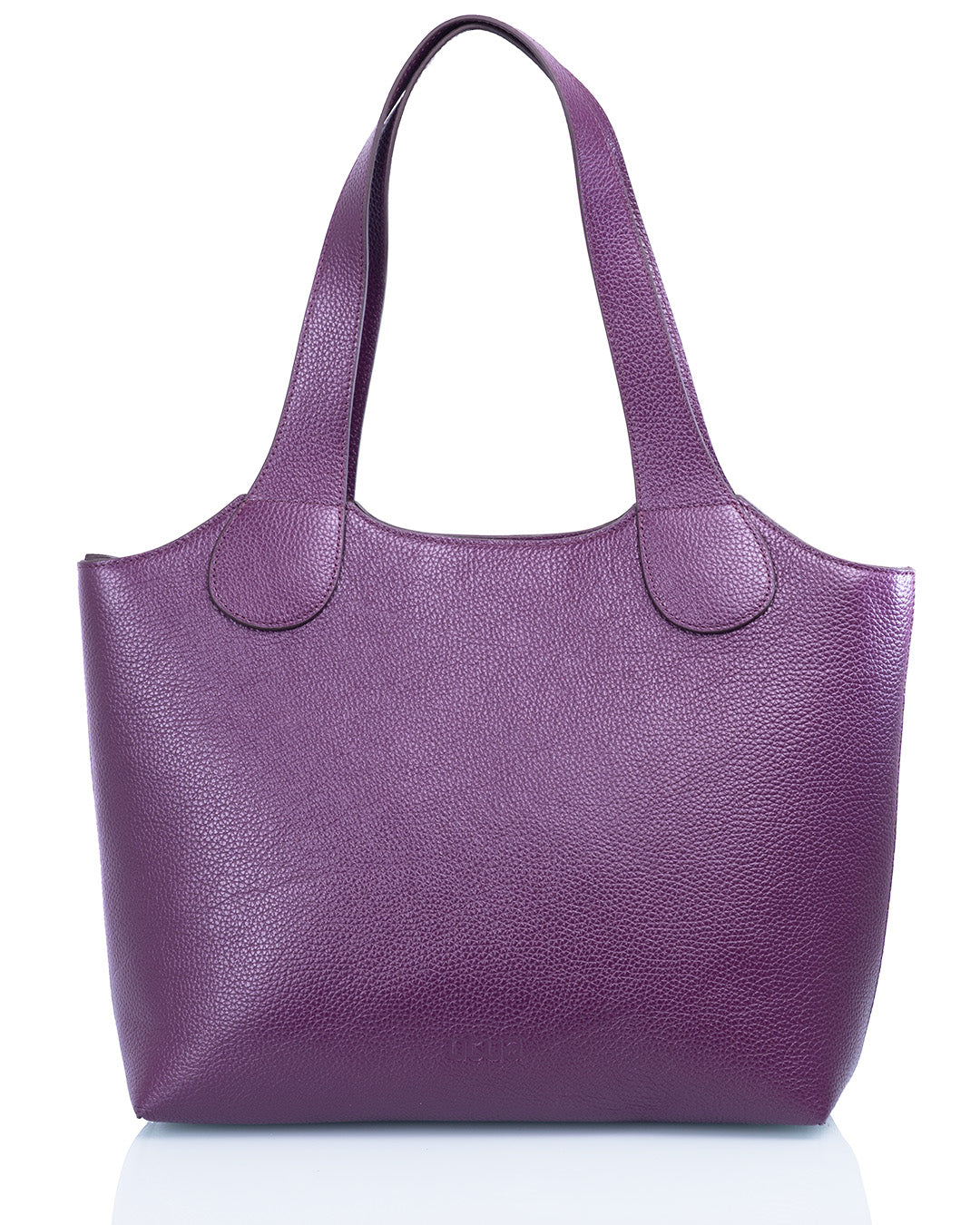 utua tumman liila nahkainen irene tyolaukku edesta